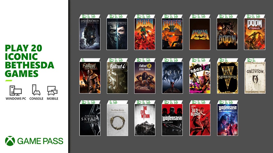 Bethesda 20 titoli Xbox Game Pass