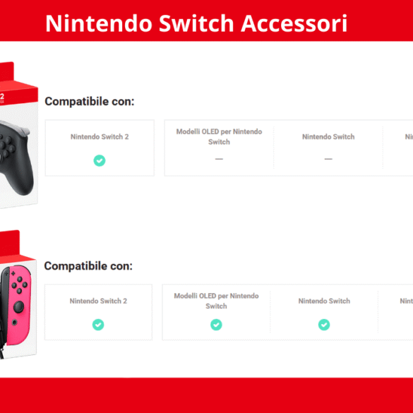 accessori di Switch 2 sono compatibili con Switch 1