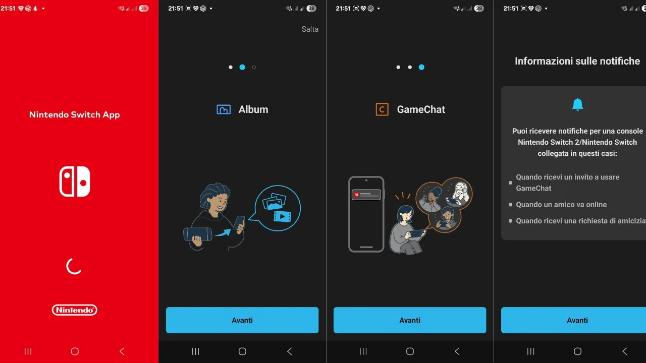 Nintendo Switch App Schermate
