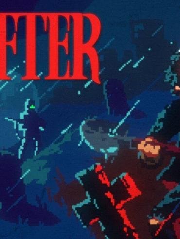 Una scena cupa in pixel art del gioco The Drifter, con il protagonista Mick Carter che indaga in un ambiente noir.