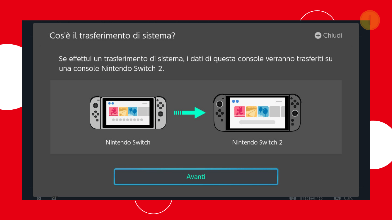 Trasferimento dati da Nintendo Switch a Switch 2