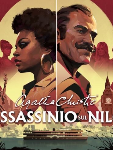 opertina di Agatha Christie – Assassinio sul Nilo, con un'illustrazione misteriosa che richiama l'atmosfera investigativa del gioco. Presenta Hercule Poirot e Jane Royce in primo piano, con un'ambientazione anni '70 sullo sfondo