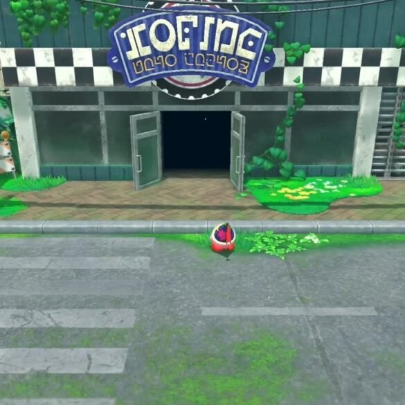 Kirby e la terra perduta traduzione cartello dell'auto officina.