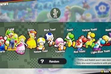 Un'immagine che mostra i personaggi di Super Mario Bros. Wonder, come Mario, Luigi e Peach,