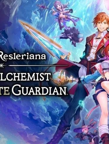 I due protagonisti, Rias e Slade, in una posa in cielo in stile fantasy, con il logo di Atelier Resleriana