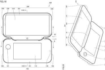 Una rappresentazione stilizzata di un dispositivo elettronico a due parti, che si può connettere e disconnettere, con entrambi gli schermi visibili.
