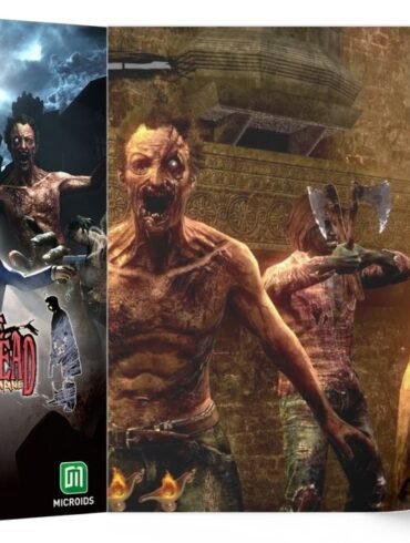 La copertina del gioco The House of the Dead 2: Remake con i protagonisti che sparano a orde di zombie in un ambiente in stile italiano.