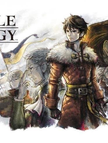 Il protagonista Serenoa Wolffort e i suoi compagni in una posa di battaglia, con i loghi delle piattaforme PlayStation 5, Xbox Series e Nintendo Switch per rappresentare il suo arrivo su più console.