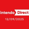 Immagine di un televisore con il logo di Nintendo Direct e le scritte "Nintendo Switch" e "Nintendo Switch 2" affiancate, che indica l'imminente diretta streaming del 12 settembre.