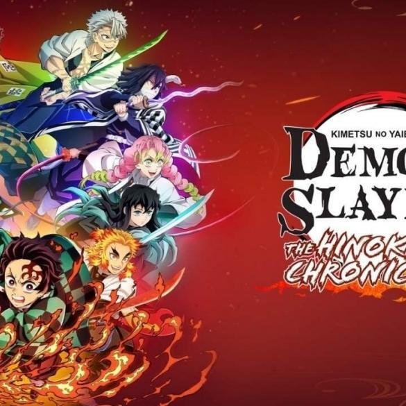 Un'immagine di Kibutsuji Muzan, il leader dei demoni, con il logo di Demon Slayer. Lo sfondo è scuro e minaccioso, per richiamare il suo potere.