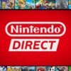 Logo Nintendo Direct circondato da una griglia di artwork e screenshot di celebri giochi Nintendo come Super Mario, The Legend of Zelda, Pokémon e Animal Crossing, che simboleggiano gli annunci e le novità presentate durante gli eventi.