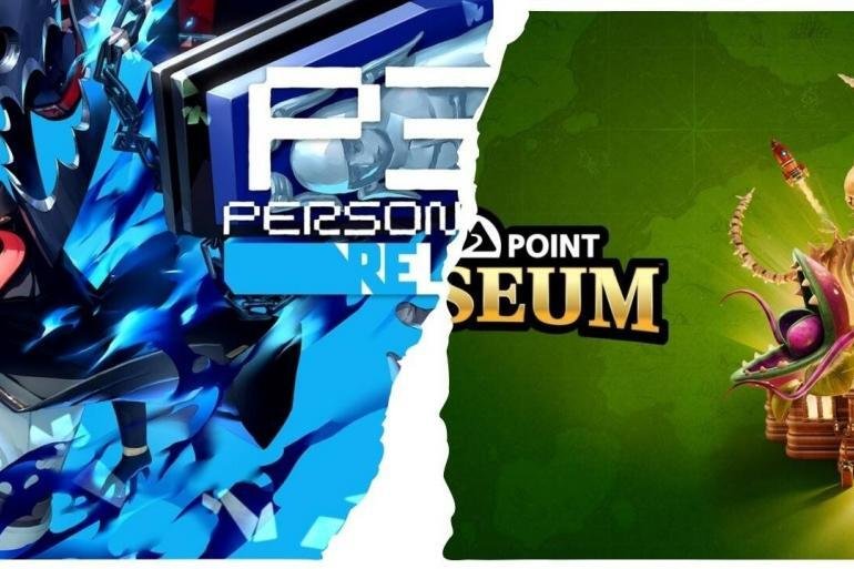 Un collage dei loghi dei giochi annunciati (Persona 3 Reload, Two Point Museum)