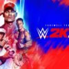 Artwork di WWE 2K25 Farewell Tour Edition con quattro personaggi giocabili: Dr. of Thuganomics John Cena, WrestleMania 41 John Cena, Brock Lesnar e Ron Cena (R-Truth), celebrando l'uscita su Nintendo Switch.