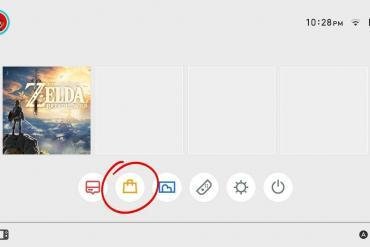 Illustrazione del logo del Nintendo eShop sullo schermo del Nintendo Switch 2 in evidenza