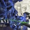 Raidou Kuzunoha XIV con la sua spada e un demone alleato, sullo sfondo un'ambientazione in stile Taisho dal gioco RAIDOU Remastered.