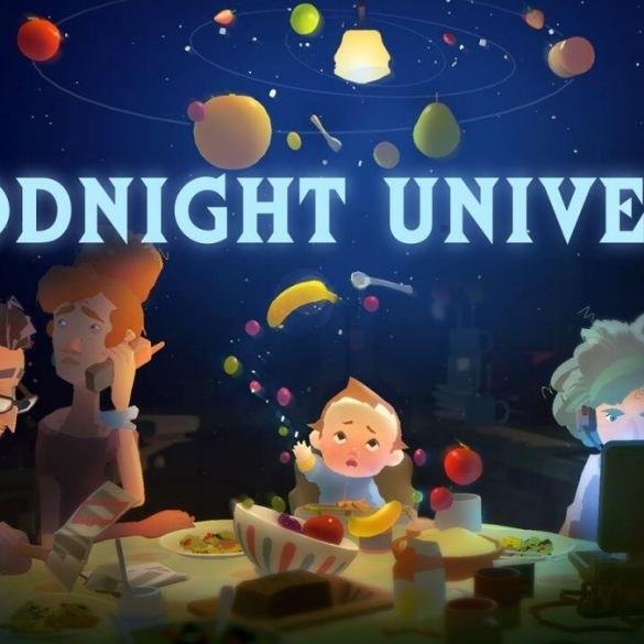 Isaac, il neonato protagonista di Goodnight Universe, fluttua nello spazio con lo sfondo della copertina dell'edizione fisica per Nintendo Switch 2.