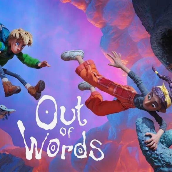 Kurt e Karla esplorano gli scenari fatti a mano di Vokabulantis nel gioco Out of Words per Nintendo Switch 2.