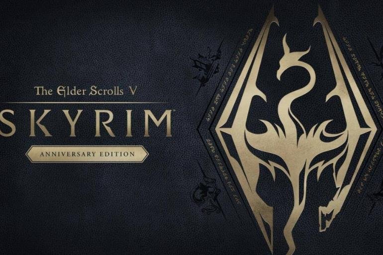 Il Sangue di Drago indossa la Tunica del Campione di Link e impugna la Spada Suprema in Skyrim su Nintendo Switch 2.