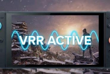 Naoe di Assassin's Creed Shadows in azione con un effetto grafico che simboleggia il Variable Refresh Rate su Nintendo Switch 2.
