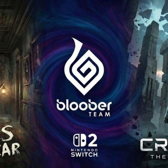 Un collage che mostra artwork di Layers of Fear e Cronos The New Dawn con il logo del Bloober Team sullo sfondo.