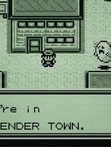Screenshot della Città di Lavandonia in Pokémon Rosso su Game Boy con la Torre Pokémon visibile.