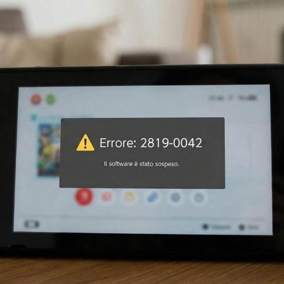 Messaggio di errore su schermo Nintendo Switch codice 2819-0042.