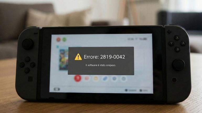 Messaggio di errore su schermo Nintendo Switch codice 2819-0042.