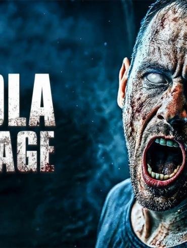 Logo EBOLA Village con zombie in primo piano