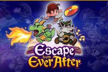 I personaggi fiabeschi di Escape from Ever After in un ufficio colorato, pronti a combattere contro la Ever After Inc.