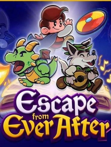 I personaggi fiabeschi di Escape from Ever After in un ufficio colorato, pronti a combattere contro la Ever After Inc.