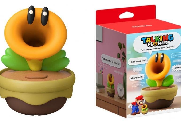 Il gadget del Fiore Parlante di Super Mario Bros. Wonder.