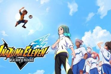 Artwork ufficiale di Inazuma Eleven Victory Road che mostra i protagonisti della modalità storia e i nuovi contenuti del DLC Ares Basara.