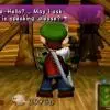 Screenshot di Luigi's Mansion per GameCube che mostra l'ombra di Luigi sul muro che sembra impiccata durante un temporale.