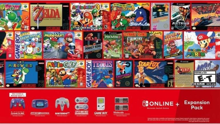 Grafica leak che mostra le copertine di giochi GameCube come Zelda, Mario Kart e Metroid con il logo Nintendo Switch Online + Pacchetto Aggiuntivo.