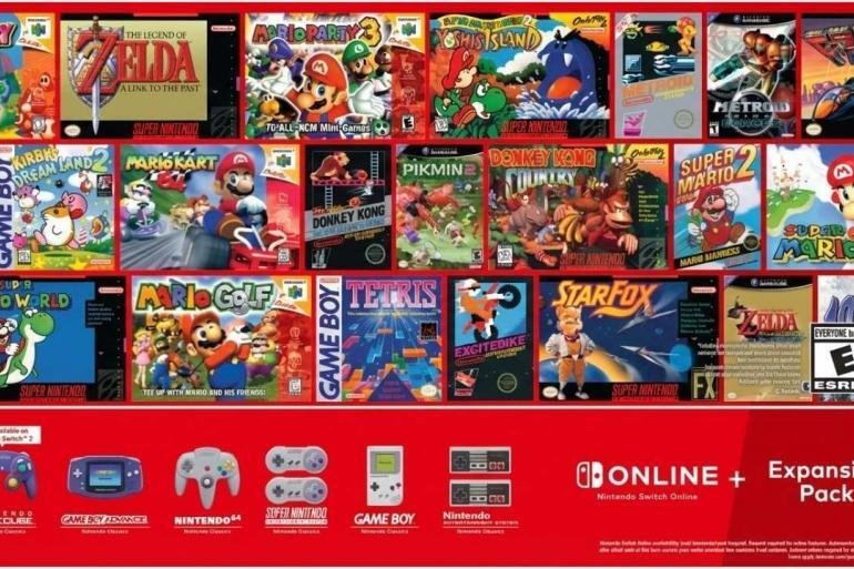 Grafica leak che mostra le copertine di giochi GameCube come Zelda, Mario Kart e Metroid con il logo Nintendo Switch Online + Pacchetto Aggiuntivo.