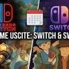 Collage dei protagonisti di Metroid Prime 4, Professor Layton e il logo di Nintendo Switch 2 su sfondo rosso e azzurro.