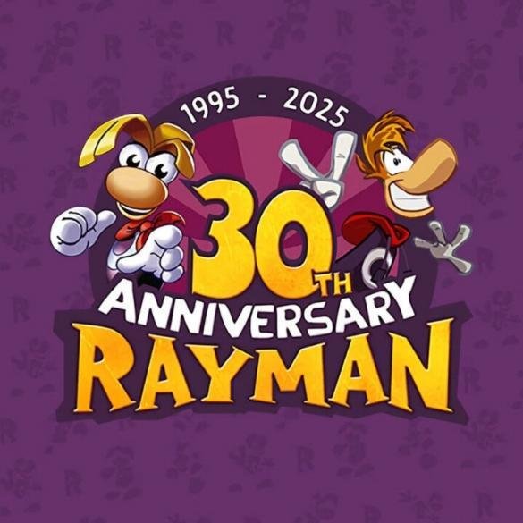 Il logo Rayman originale in una grafica promozionale del 30th anniversario
