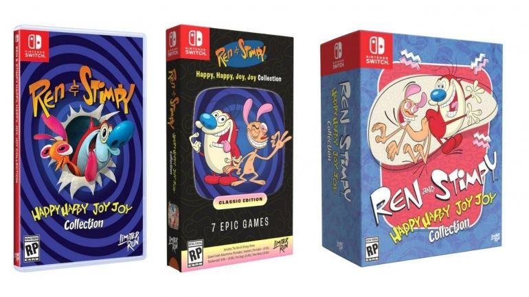 Copertina della Ren & Stimpy Happy, Happy, Joy, Joy Collection per Nintendo Switch in edizione Limited Run Games.