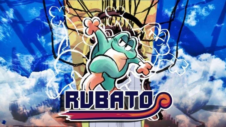 Il protagonista del gioco RUBATO mentre usa la sua lingua per esplorare il mondo colorato e assurdo del titolo in arrivo su Switch.