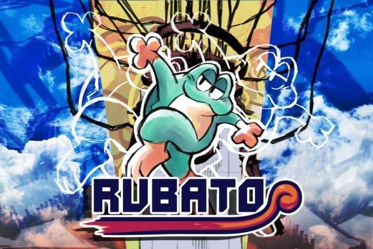Il protagonista del gioco RUBATO mentre usa la sua lingua per esplorare il mondo colorato e assurdo del titolo in arrivo su Switch.