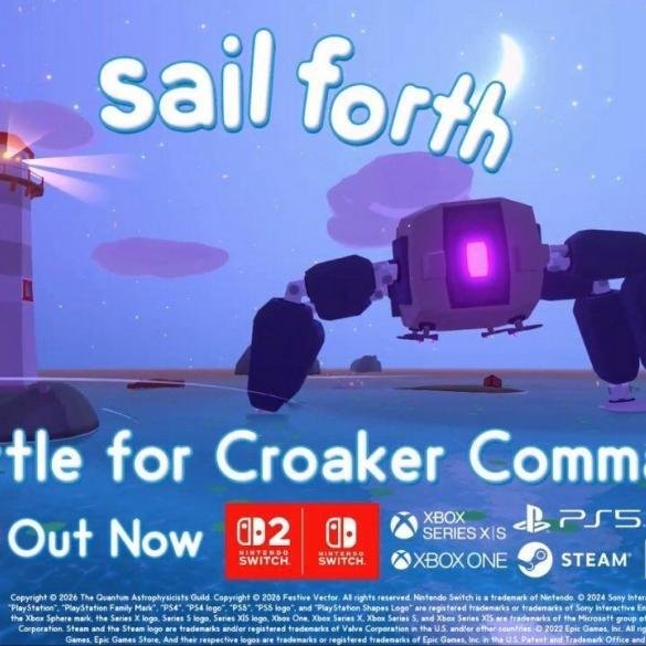 Una flotta di navi personalizzate naviga nelle acque cristalline di Sail Forth, ora in 4K su Nintendo Switch 2.