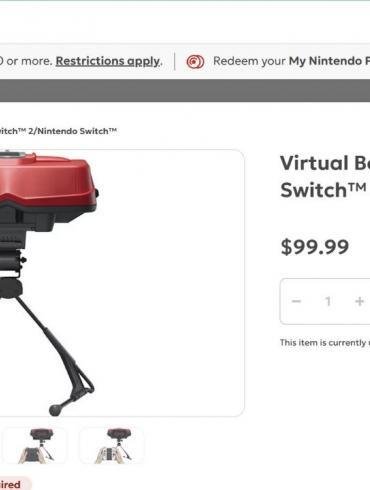 Il nuovo visore Virtual Boy per Nintendo Switch 2 e Nintendo Switch mostrato sul My Nintendo Store.