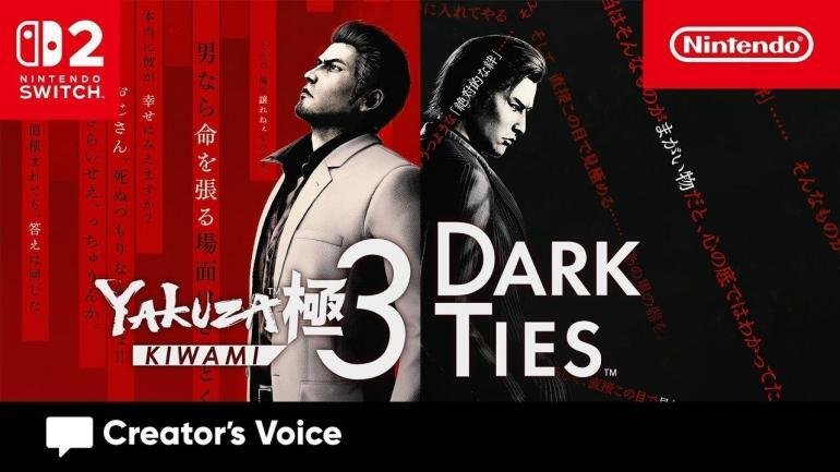Masayoshi Yokoyama di Ryu Ga Gotoku Studio discute di Yakuza Kiwami 3 e Dark Ties nel video Creator's Voice per Nintendo Switch 2.