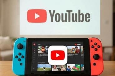 L'icona dell'applicazione YouTube visualizzata nel menu Home di una console Nintendo Switch modello OLED.
