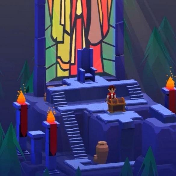 Un livello isometrico di Aarik and the Ruined Kingdom. Dove possiamo vedere l'apertura di un tesoro.