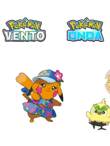 Artwork ufficiale di Browt, Pombon e Gecqua, i nuovi starter di Pokémon Vento e Onda per Nintendo Switch 2