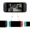Infografica del collegamento delle console con GameShare su Nintendo Switch 2, visione di Tokyo Scramble con focus sulla funzione GameChat.