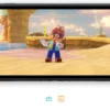 Schermata di gioco di Super Mario Odyssey su console Nintendo Switch 2 che mostra Mario nel Regno del Mare, con icone GameShare e pulsante C evidenziati per la modalità cooperativa.