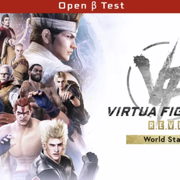 Un'immagine promozionale di Virtua Fighter 5 R.E.V.O. World Stage che annuncia la Beta aperta su Nintendo Switch 2.