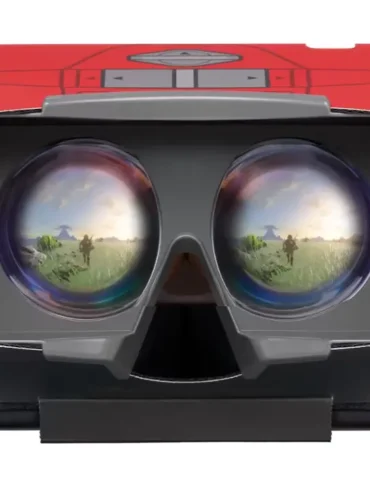 Il visore Virtual Boy per Nintendo Switch 2 che mostra il supporto VR per Zelda Breath of the Wild e la collezione Nintendo Classics.